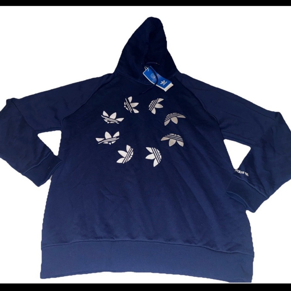 adidas Originals Adicolor Shattered Trefoil Hoodie Size Medium blue